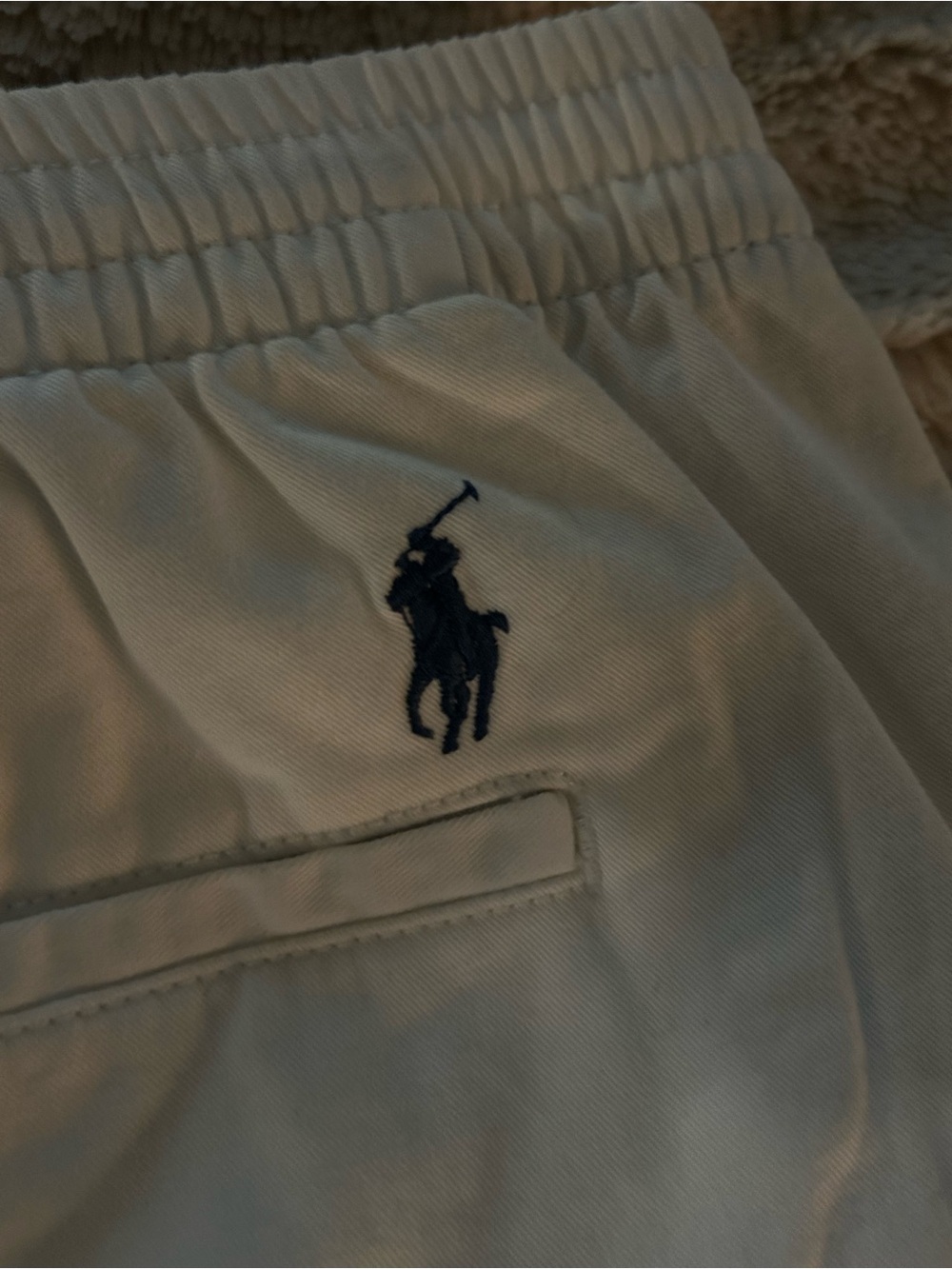 Polo by Ralph Lauren White Shorts with Navy Logo, Men’s Size XXL